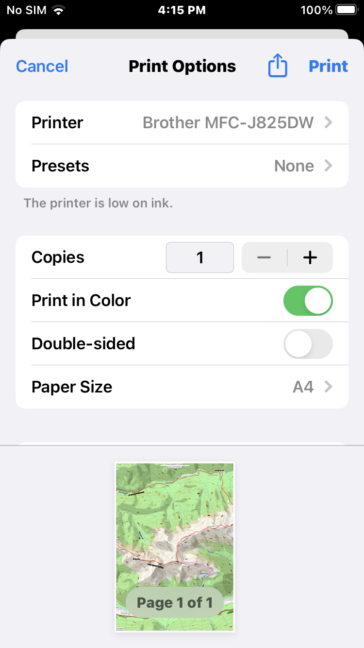 Map printing (iPhone) – Dougs Maps
